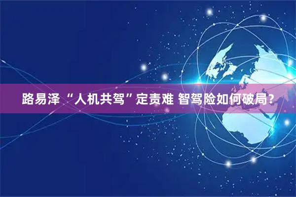 路易泽 “人机共驾”定责难 智驾险如何破局？