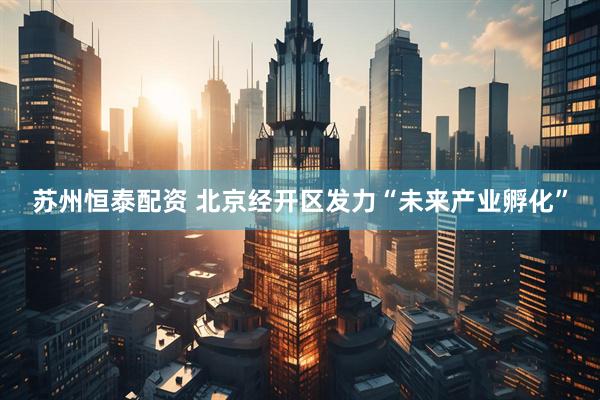 苏州恒泰配资 北京经开区发力“未来产业孵化”